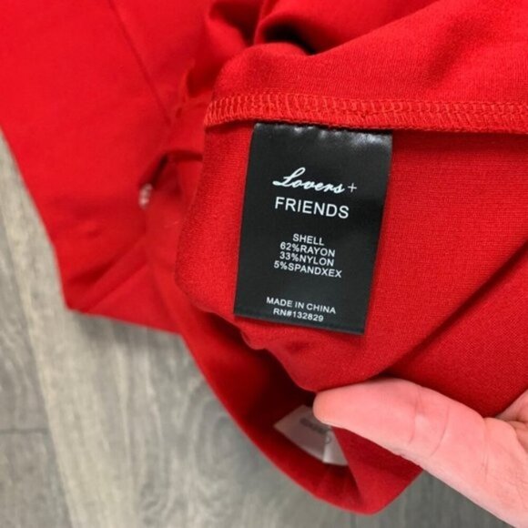 Revolve Lovers and Friends Lee Crop Pants Flare Wide Leg High Waist Red Small - Picture 11 of 13